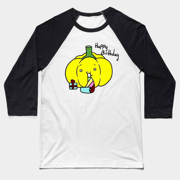 Happy Birthday - Yellow Bell Pepper Baseball T-Shirt by saradaboru